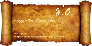 Hegedűs Osszián névjegykártya