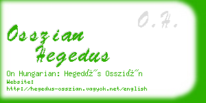 osszian hegedus business card
